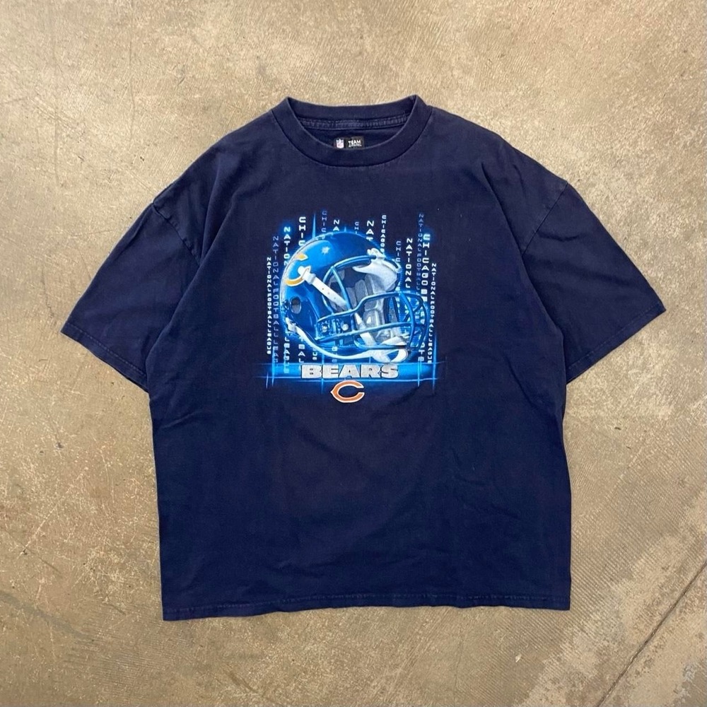 Vintage Chicago Bears 2000s NFL Helmet Y2K T-Shirt Size XXL